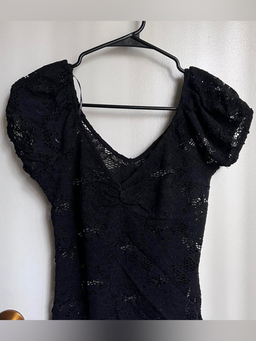 *ISO* Forever 21 black lace v neck top - Picture 2 of 4